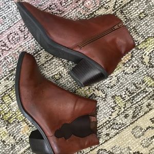 Brown faux leather booties